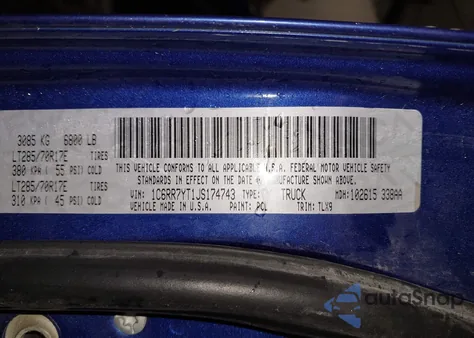 2018 Ram 1500 Rebel 4X4 5'7 Box from USA, damaged, VIN 1C6RR7YT1JS174743